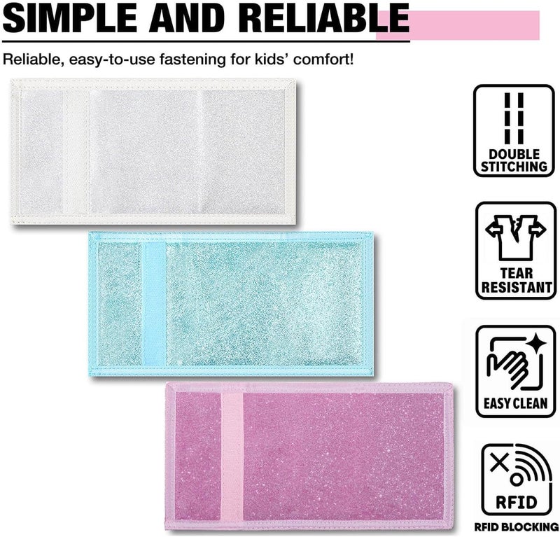 Amutta 3 Pieces Kids Wallet for Girls and Women - Little Girls' RFID Rainbow Wallet With Magic Sticker, Coin Pocket - Teen Gift Ideas - Image 4